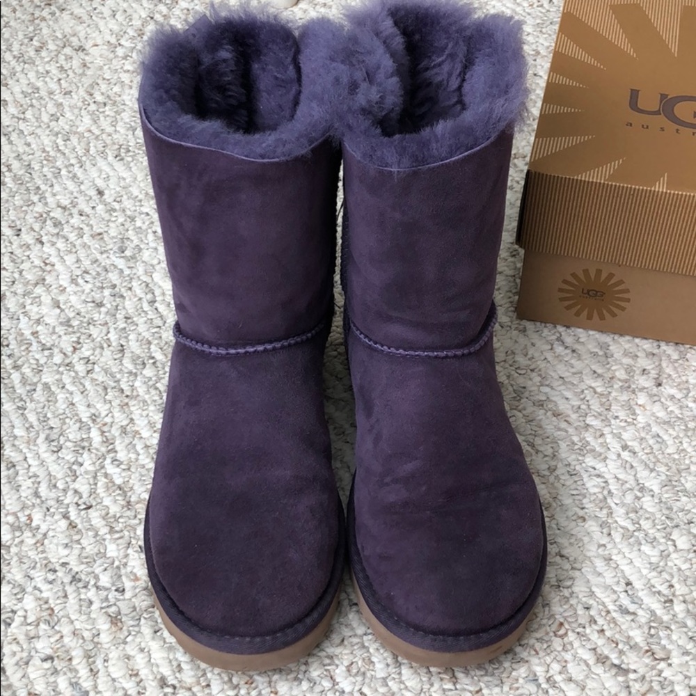 Purple Bailey Bow Ugg Boots - Picture 2 of 4
